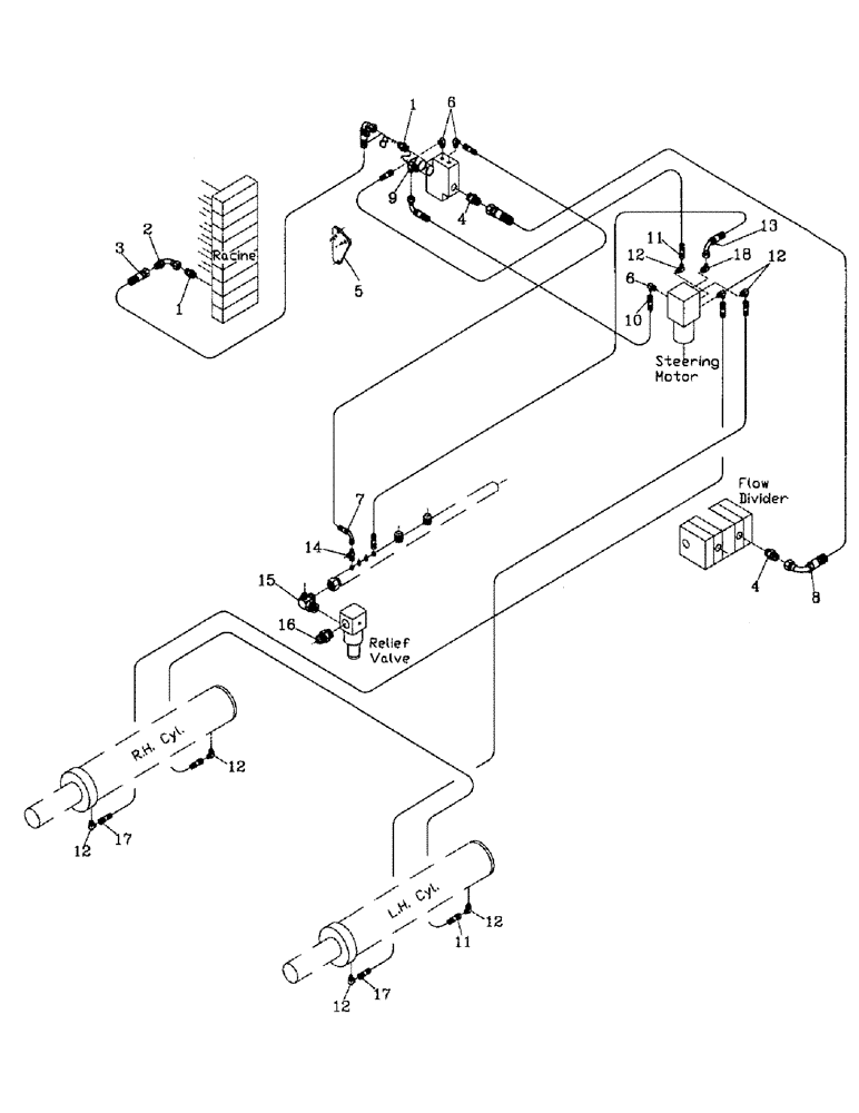 Схема запчастей Case IH 7700 - (B06-27) - HYDRAULIC CIRCUIT, STEERING, 7000 Hydraulic Components & Circuits
