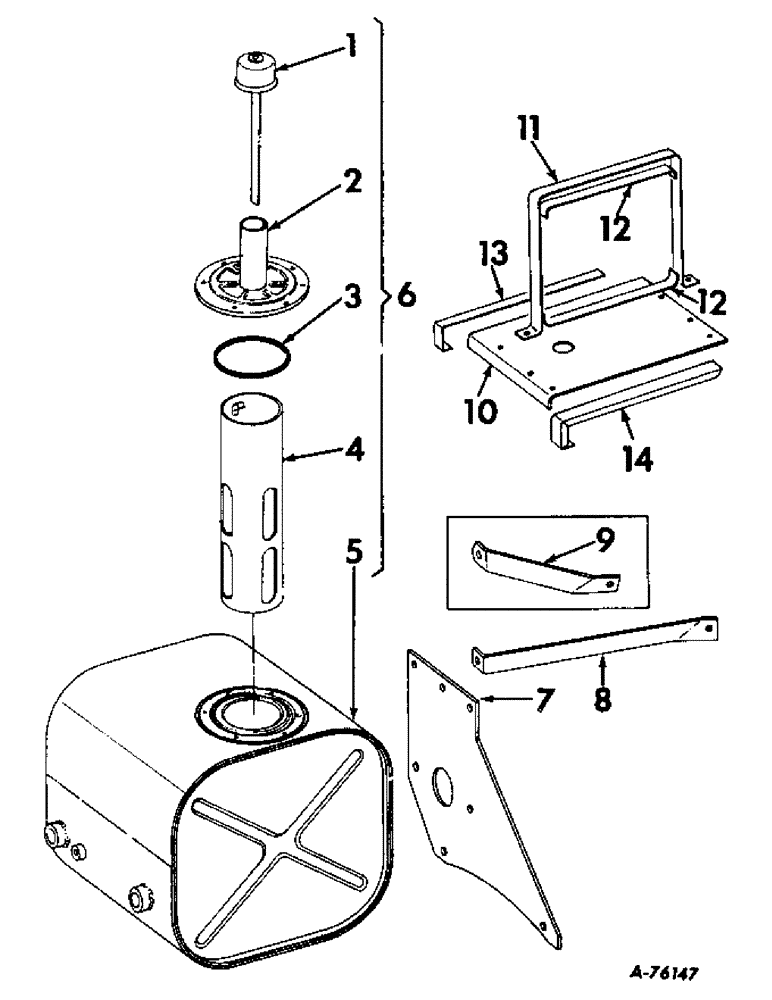 Схема запчастей Case IH 403 - (167) - HYDRAULIC RESERVOIR, FOR HYDROSTATIC GROUND DRIVE (35) - HYDRAULIC SYSTEMS