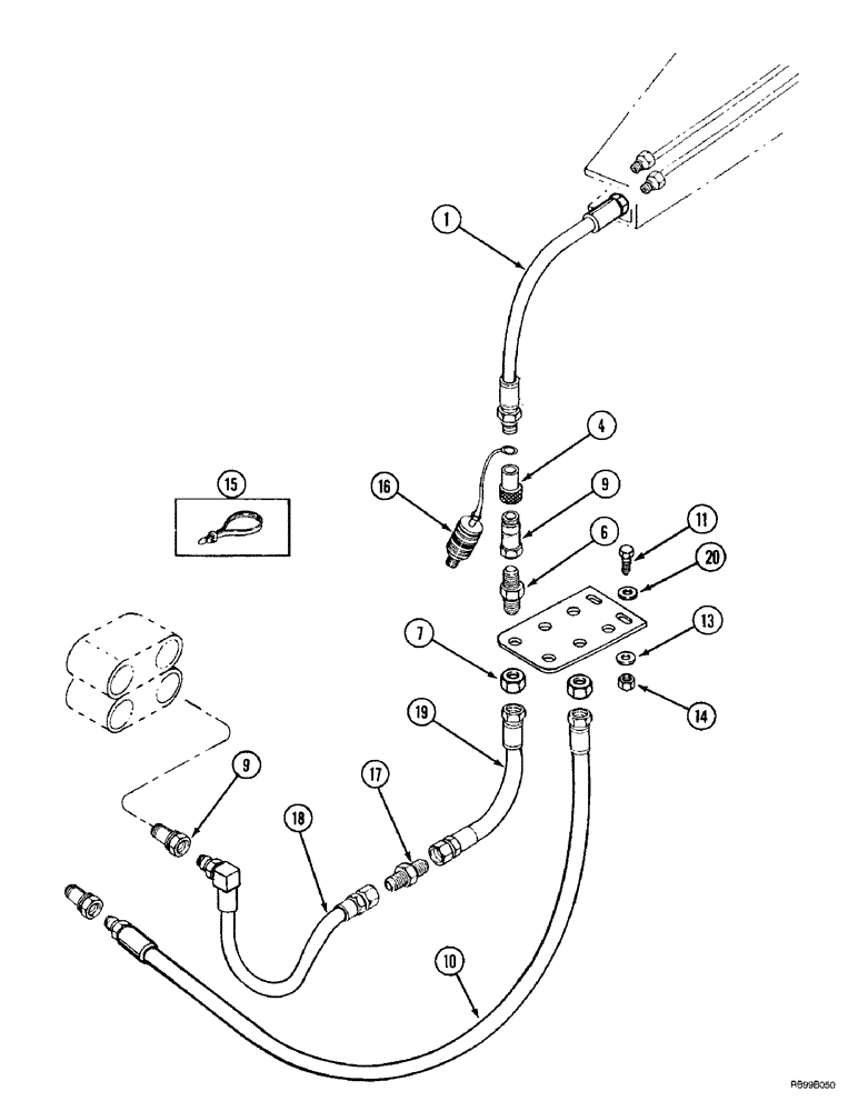 Схема запчастей Case IH L500 - (8-012) - HYDRAULICS - MID MOUNT (3 FUNCTION C/CX70 - C/CX100), W/OUT SELF LEVELING (08) - HYDRAULICS