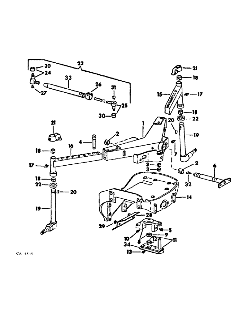 Схема запчастей Case IH 464 - (14-01) - SUSPENSION, FRONT AXLE, SWEPT BACK Suspension