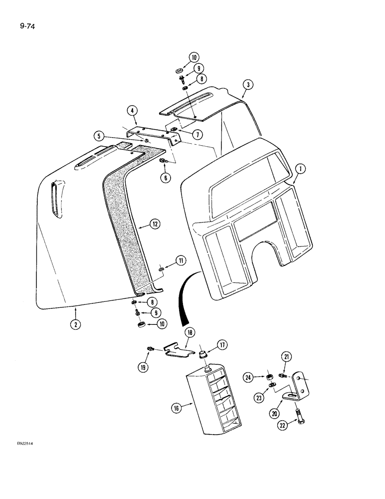 Схема запчастей Case IH 9230 - (9-074) - CAB INSTRUMENT PANEL (09) - CHASSIS/ATTACHMENTS