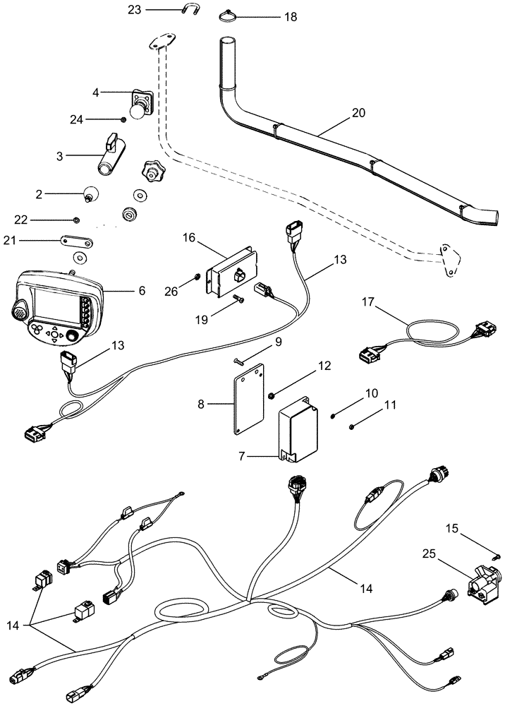 Схема запчастей Case IH MX210 - (04-39) - ISO 11783 HARNESS AND MONITOR (04) - ELECTRICAL SYSTEMS