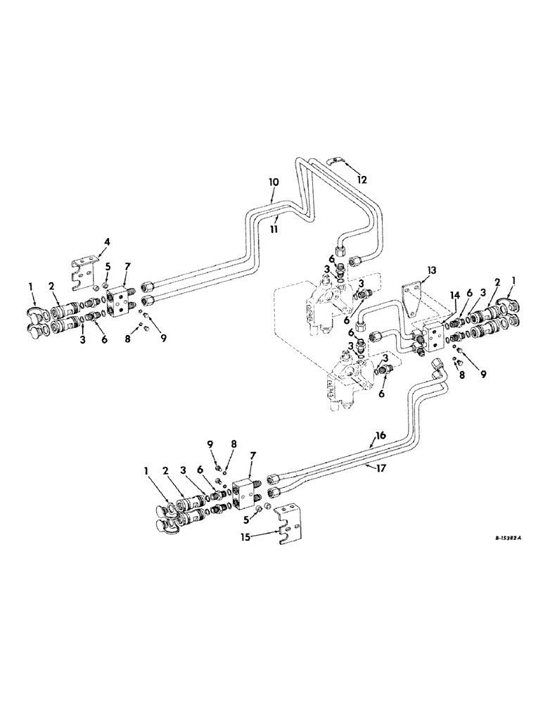 Схема запчастей Case IH 2424 - (149) - HYDRAULIC SYSTEM, HYDRAULIC MANIFOLD TUBES, FOR TRACTORS WITH AUXILIARY VALVES (07) - HYDRAULIC SYSTEM