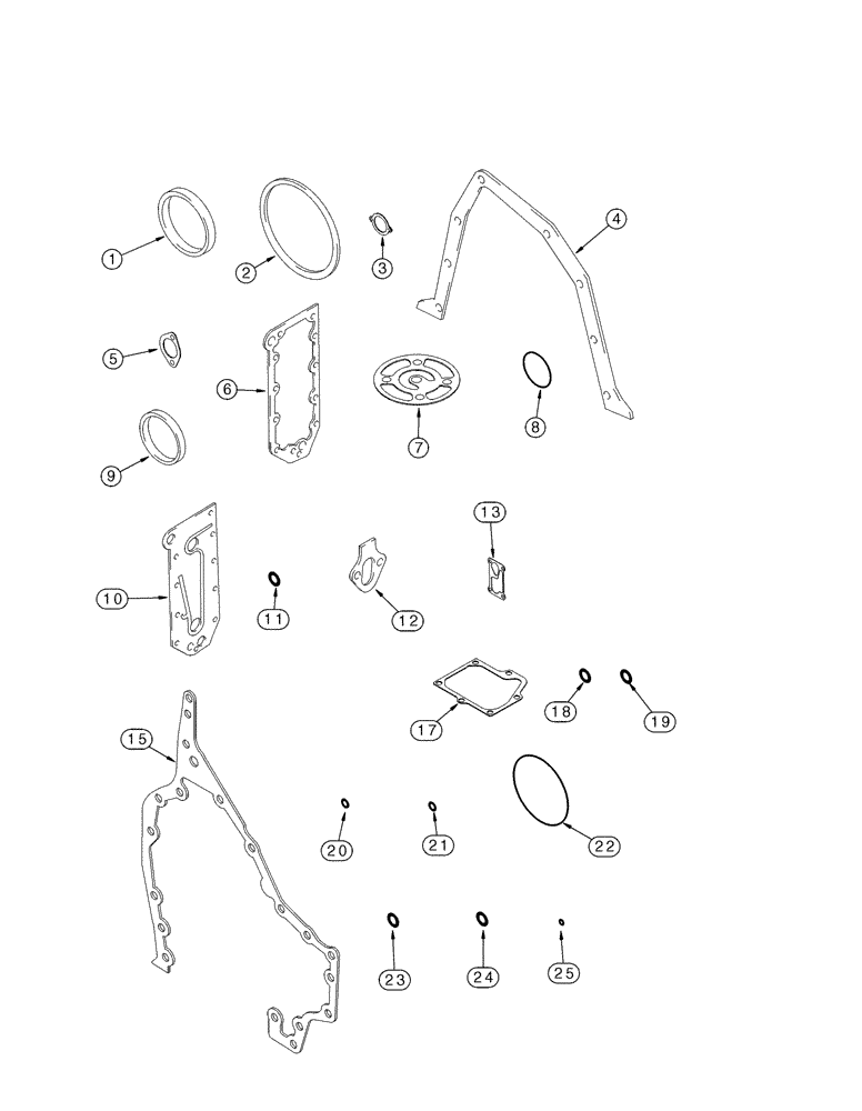 Схема запчастей Case IH MX240 - (02-46) - GASKET KIT, MX240, MX270, 6TAA-8304 EMISSIONS CERTIFIED ENGINE, CYLINDER BLOCK (02) - ENGINE