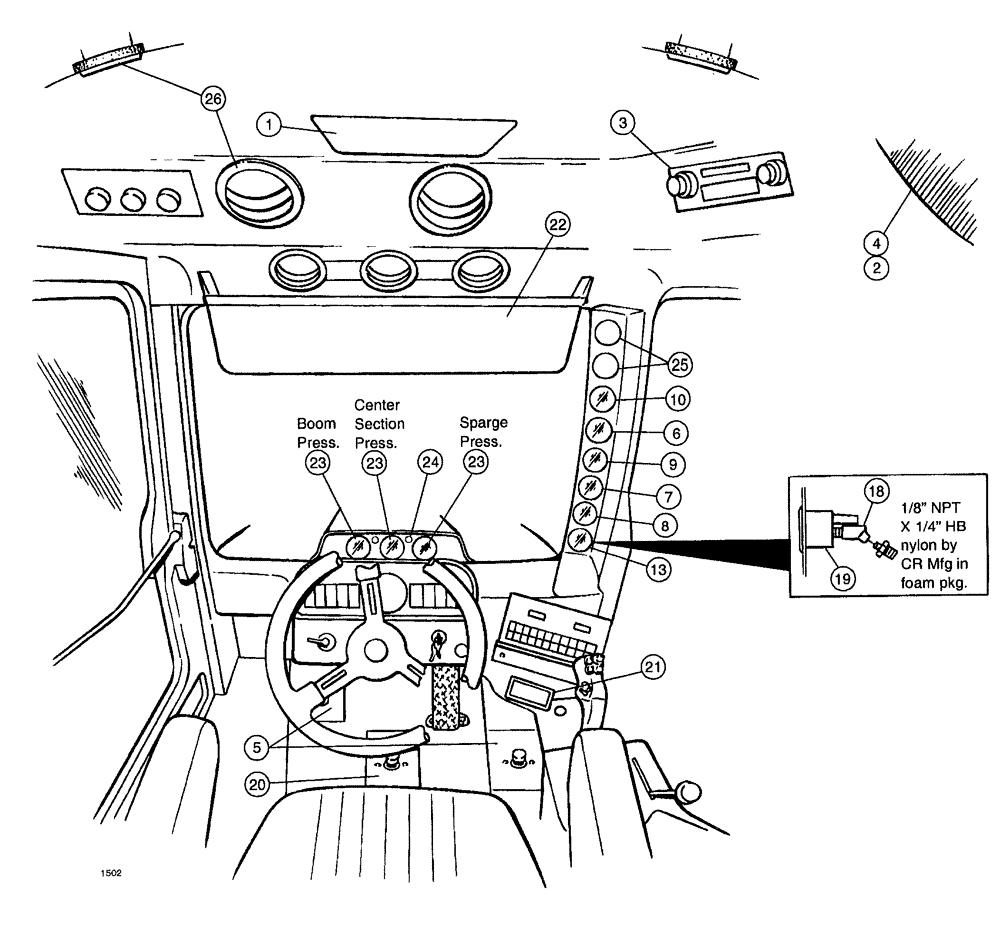 Схема запчастей Case IH SPX4260 - (008) - GAUGES, ACCESSORIES (55) - ELECTRICAL SYSTEMS