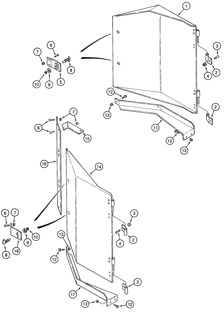 Схема запчастей Case IH 2155 - (9A-80) - FRONT AND REAR DOORS (13) - PICKING SYSTEM