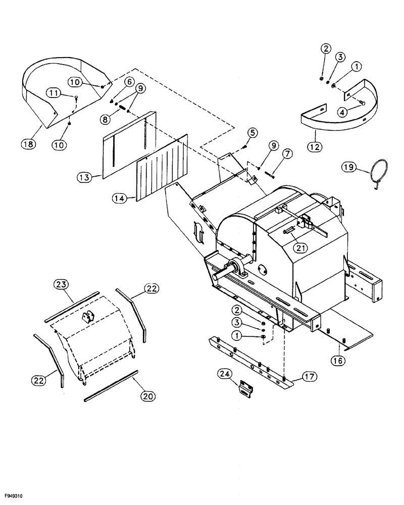 Схема запчастей Case IH 1260 - (9B-024) - HAMMERMILL THROAT ASSEMBLY, 1260 MACHINES (12) - CHASSIS