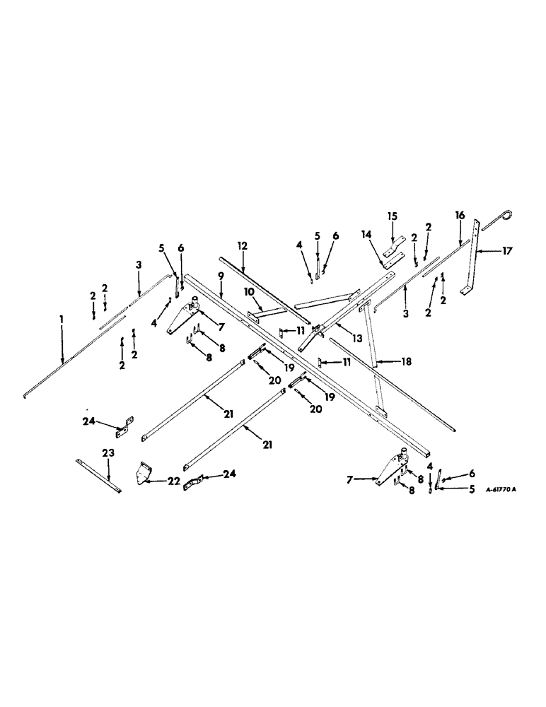Схема запчастей Case IH 450A - (E-43) - DUPLEX HITCH FRAME, FOR FOUR ROW 