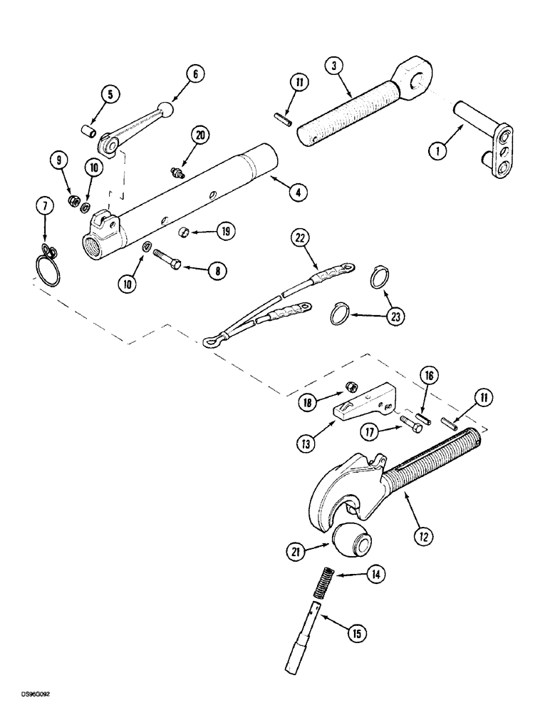 Схема запчастей Case IH 5150 - (9G-010) - HITCH TOP LINK WITH CLAW END, C.B.M., (CAT 3) (09) - CHASSIS/ATTACHMENTS
