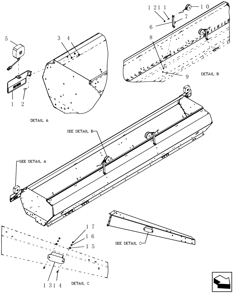 Схема запчастей Case IH 5300 - (4-14) - SAFETY LIGHT SYSTEM (04) - ELECTRICAL SYSTEMS