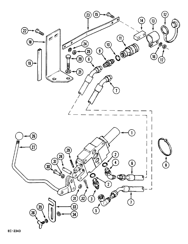 Схема запчастей Case IH 248 - (8-674) - AUXILIARY VALVES "BOSCH" - FIRST BANK (08) - HYDRAULICS