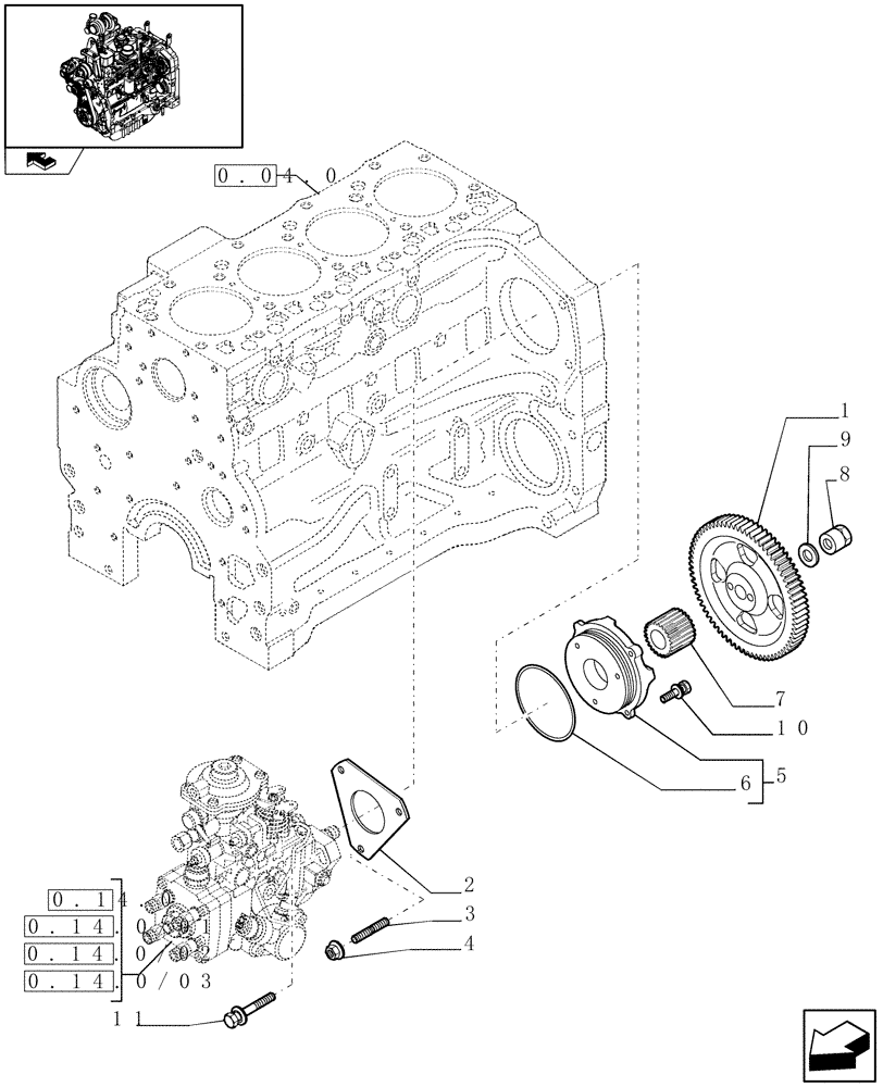 Схема запчастей Case IH FARMALL 85U - (0.14.2) - INJECTION PUMP - CONTROL (01) - ENGINE