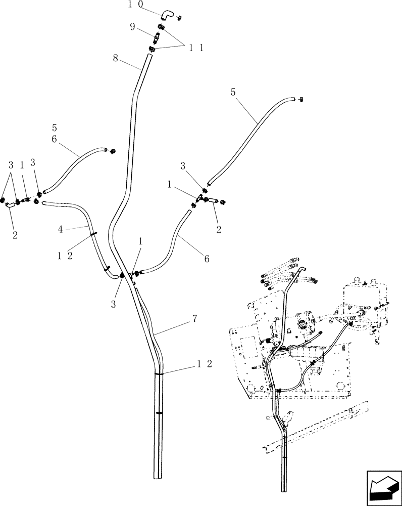 Схема запчастей Case IH 9010 - (10.102.07[01]) - OIL DRAIN LINES - 7010/8010 (10) - ENGINE