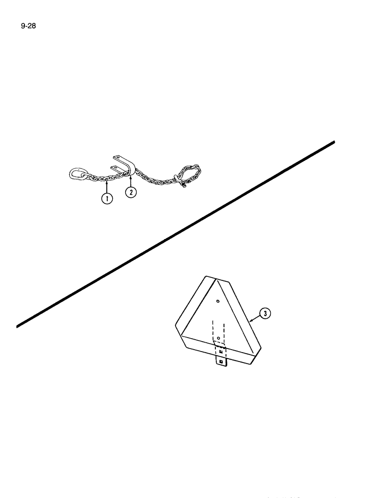 Схема запчастей Case IH 960 - (9-28[1]) - SLOW MOVING VEHICLE EMBLEM (09) - CHASSIS