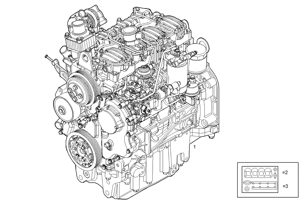 Схема запчастей Case IH F5AE9484G A004 - (0002.111) - COMPLETE ENGINE 