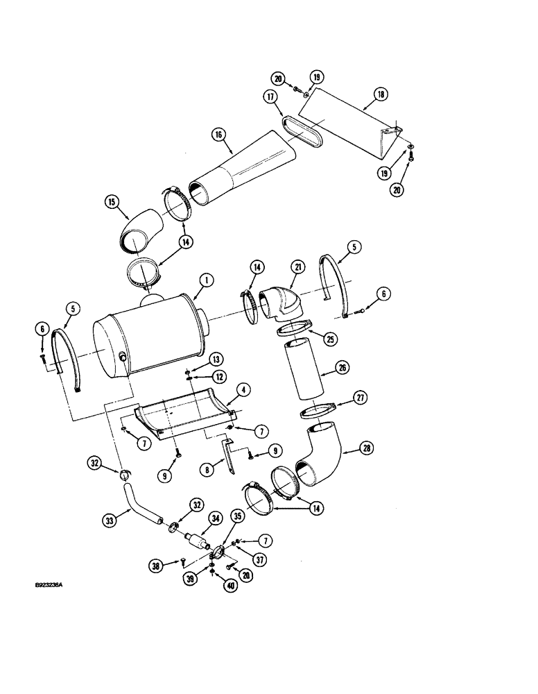 Схема запчастей Case IH 9250 - (2-012) - AIR INDUCTION SYSTEM, 9250 AND 9260 TRACTOR (02) - ENGINE
