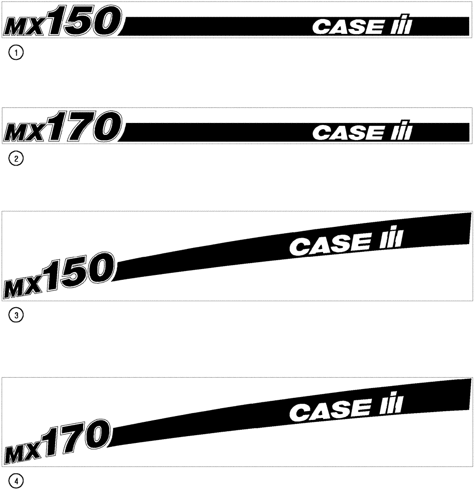 Схема запчастей Case IH MX150 - (09-79) - DECALS (90) - PLATFORM, CAB, BODYWORK AND DECALS