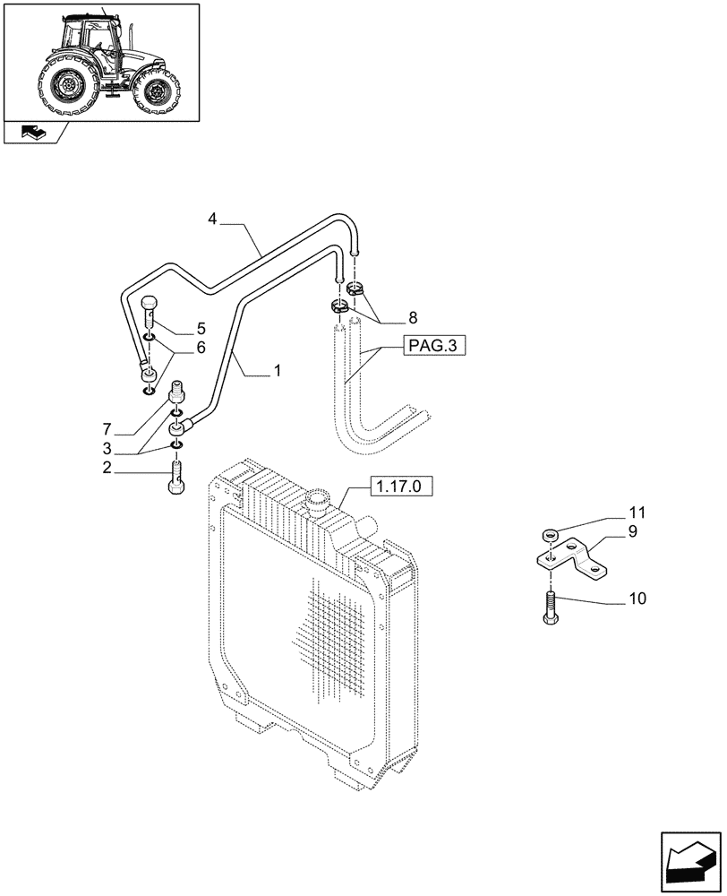 Схема запчастей Case IH FARMALL 95 - (1.92.94[04A]) - CAB - HEATING SYSTEM - D6060 (10) - OPERATORS PLATFORM/CAB
