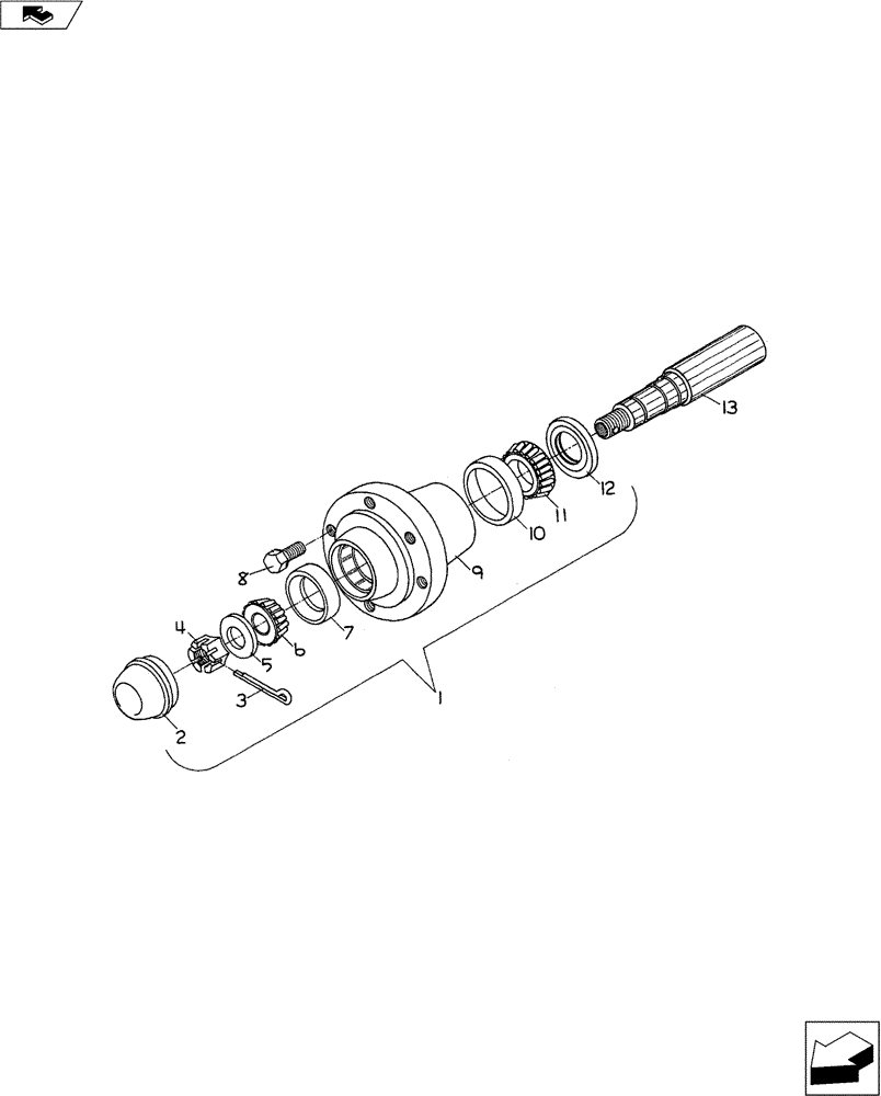 Схема запчастей Case IH CHIZZL CHAMP - (44.100.01) - Q-633 HUB & SPINDLE ASSEMBLY (44) - WHEELS