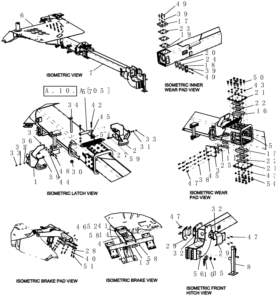 Схема запчастей Case IH 1200PT - (F.10.G[24]) - 12/23 ROW & 16/31 ROW TWO STAGE MECHANICAL CARRIER FRAME HITCH ASSEMBLY F - Frame Positioning