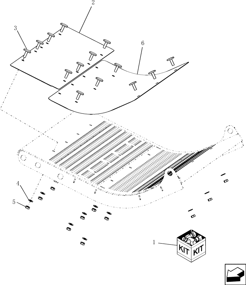 Схема запчастей Case IH 7010 - (66.350.05[01]) - KIT, GRATE COVER, BEATER DISCHARGE - PRIOR TO PIN HAJ202001 - 7010/8010 (66) - THRESHING