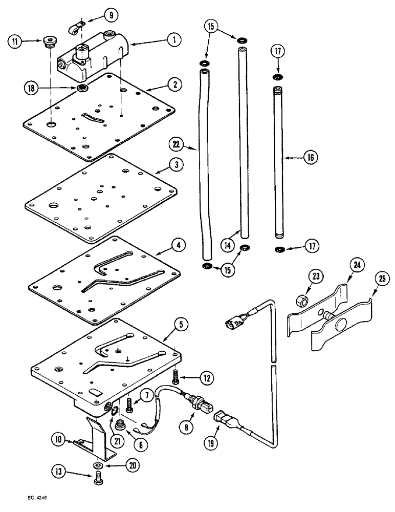 Схема запчастей Case IH 3230 - (8-012) - REGULATOR VALVE MOUNTING PLATE, 2 SPEED POWER SHIFT (08) - HYDRAULICS