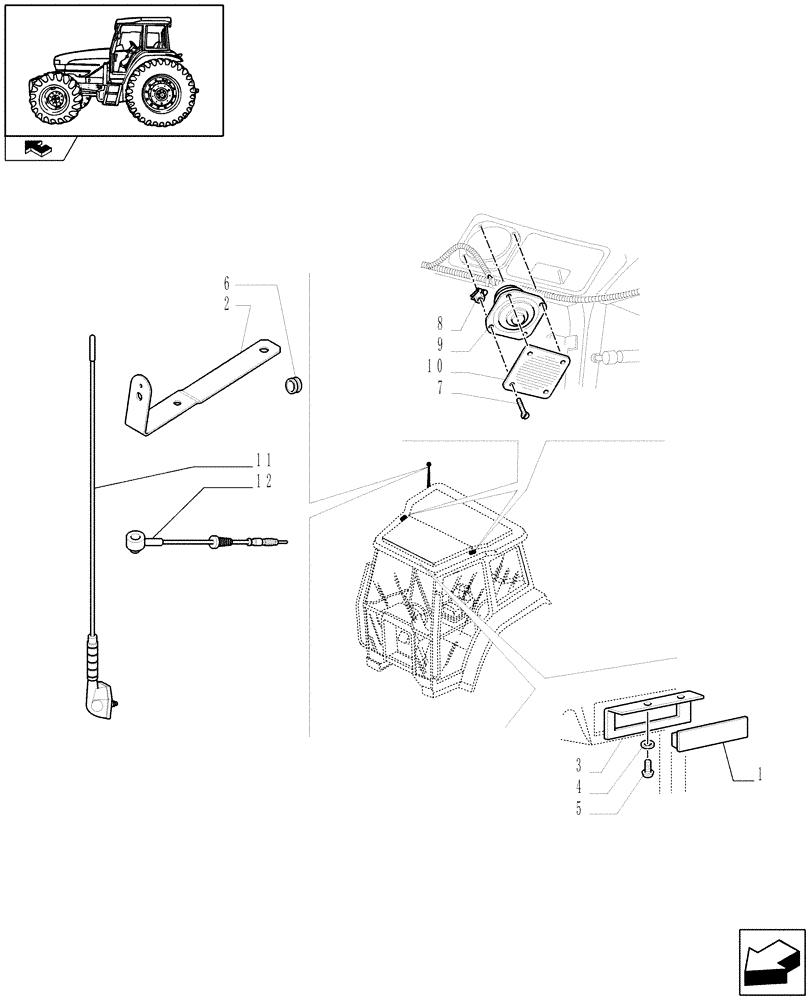 Схема запчастей Case IH FARMALL 85U - (1.91.6) - RADIO SET PREARRANGEMENT - W/CAB (10) - OPERATORS PLATFORM/CAB