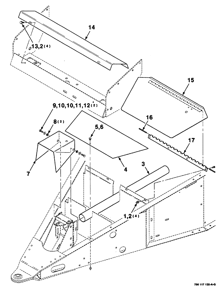 Схема запчастей Case IH 8420 - (07-08) - SHIELDS ASSEMBLY (U-JOINT AND TWINE BOX) (12) - MAIN FRAME
