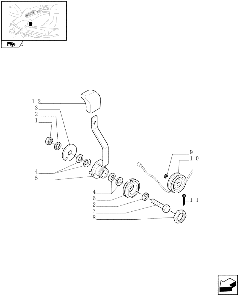 Схема запчастей Case IH FARMALL 95N - (1.92.11) - THROTTLE CONTROL LINKAGE (10) - OPERATORS PLATFORM/CAB