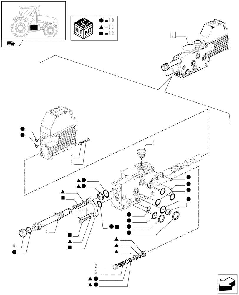Схема запчастей Case IH PUMA 195 - (1.82.7/07E) - VALVE CONTROL - BREAKDOWN (07) - HYDRAULIC SYSTEM