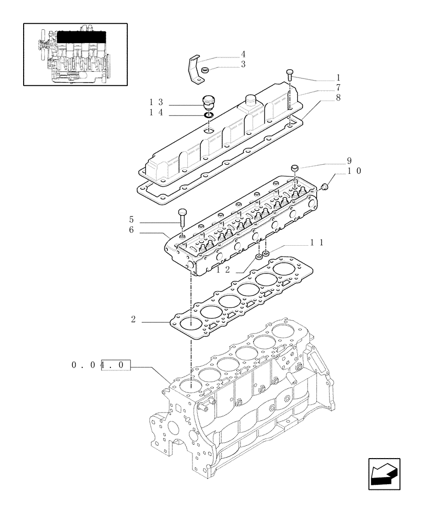 Схема запчастей Case IH MXM190 - (0.06.0[01]) - CYLINDER HEAD & RELATED PARTS (01) - ENGINE