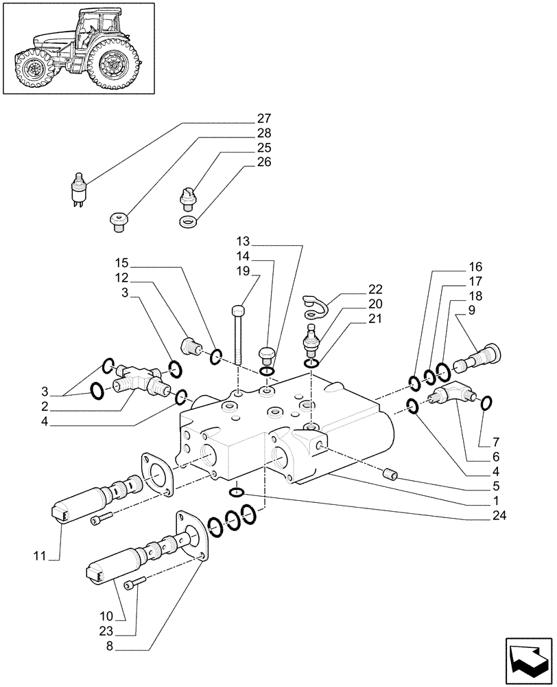 Схема запчастей Case IH MXM190 - (1.80.7/01[03]) - PTO, CLUTCH - (2WD) - C5497 (07) - HYDRAULIC SYSTEM