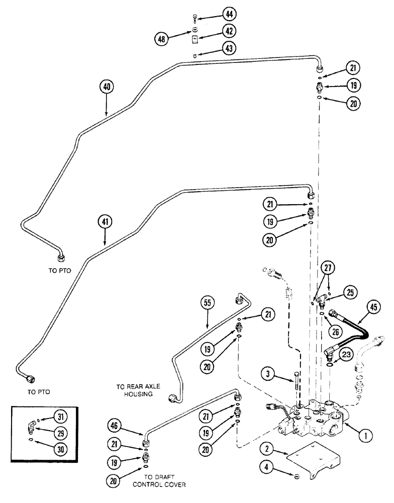 Схема запчастей Case IH 7250 - (8-006) - PTO HYDRAULICS, PRIOR TO TRACTOR PIN JJA0064978 (08) - HYDRAULICS