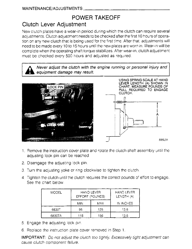 Схема запчастей Case IH 6830TA - (1-38) - MAINTENANCE, ADJUSTMENTS, POWER TAKEOFF 
