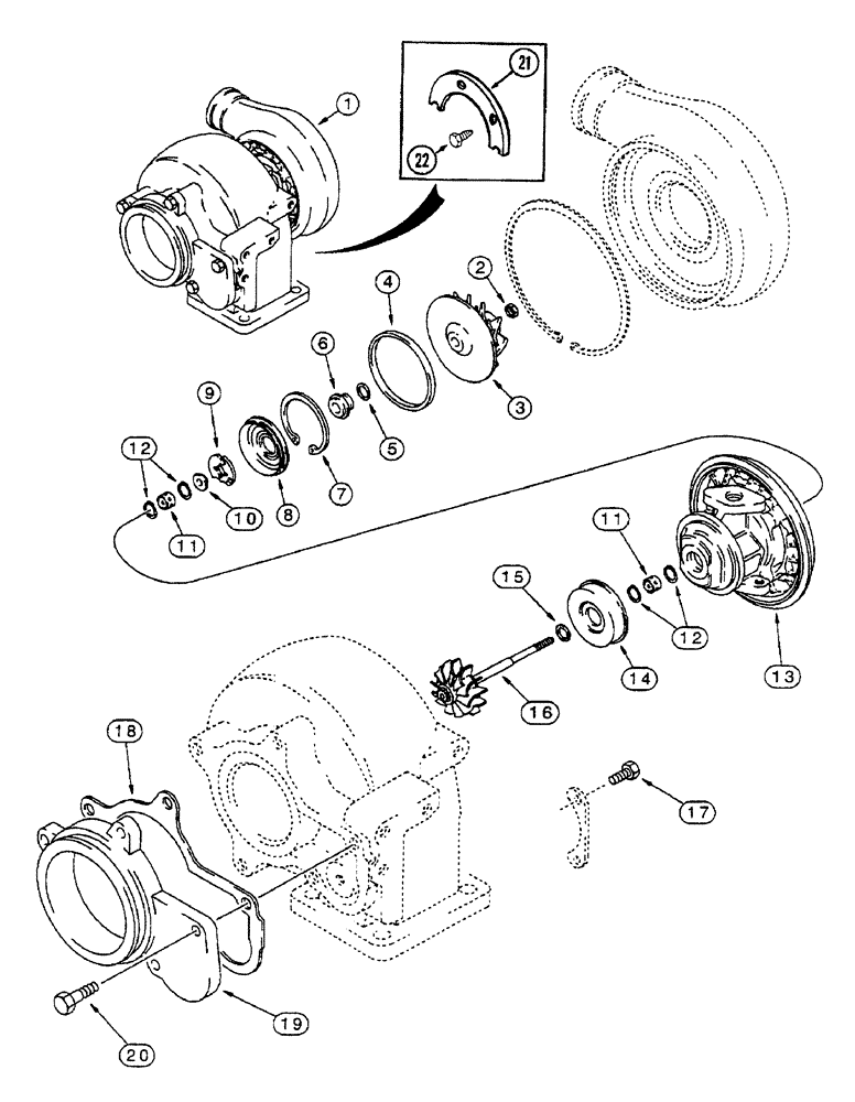 Схема запчастей Case IH 7250 - (2-050) - TURBOCHARGER ASSY, 6T-830 AND 6TA-830 EMISSIONS CERTIFIED ENG, TRACTOR P.I.N. JJA0064978 AND AFTER (02) - ENGINE