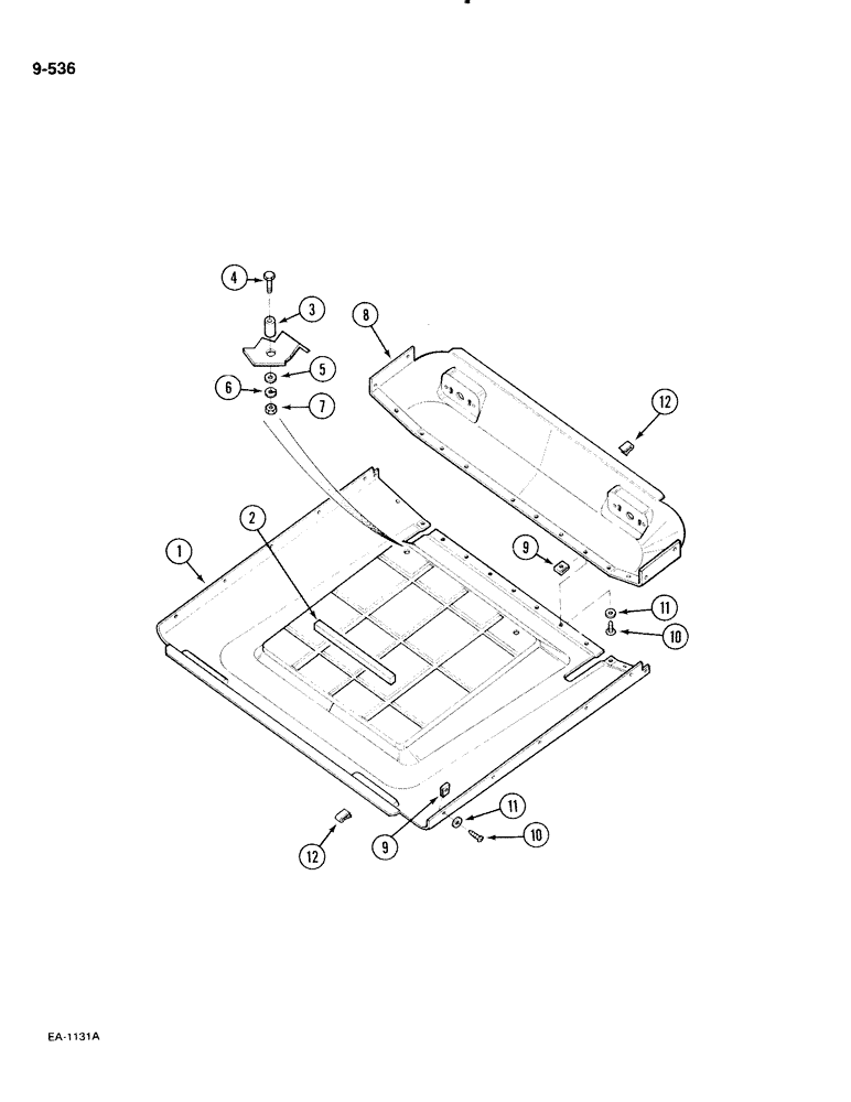 Схема запчастей Case IH 885 - (9-536) - ROPS CANOPY HEADLINER TRIM, TWO POST ROPS CANOPY (09) - CHASSIS/ATTACHMENTS