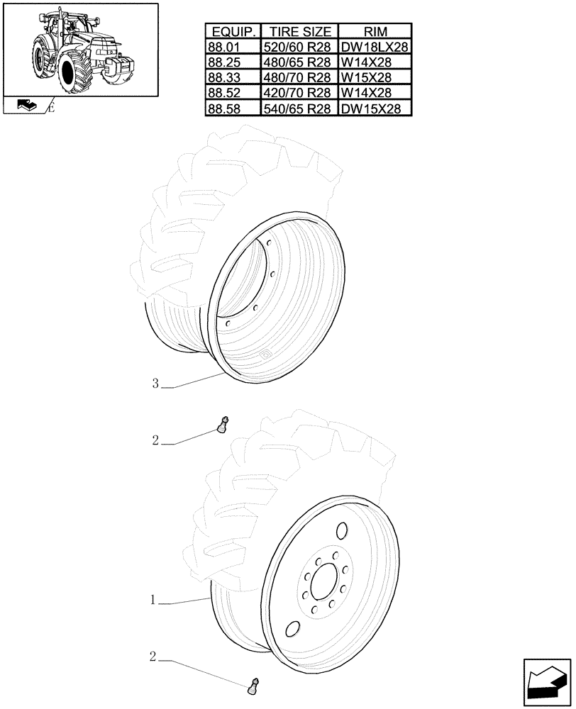 Схема запчастей Case IH PUMA 155 - (82.00[01]) - FRONT WHEELS (11) - WHEELS/TRACKS