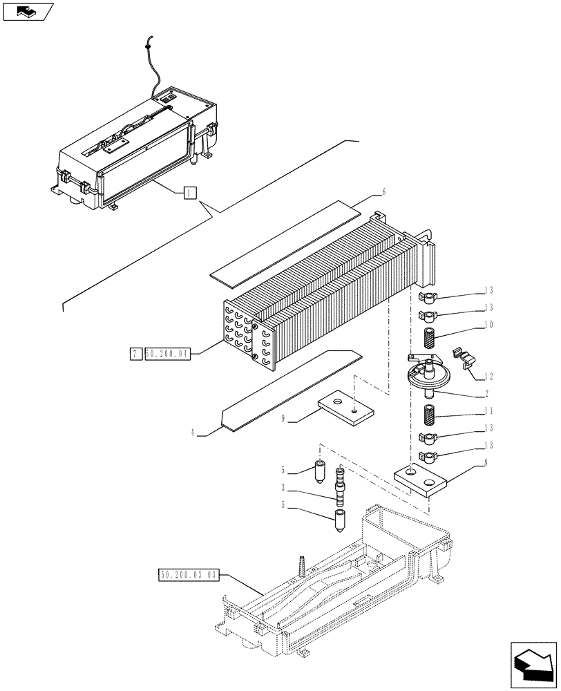 Схема запчастей Case IH PUMA 185 - (50.200.03[02]) - AIR CONDITIONER - BREAKDOWN - C9027 (50) - CAB CLIMATE CONTROL