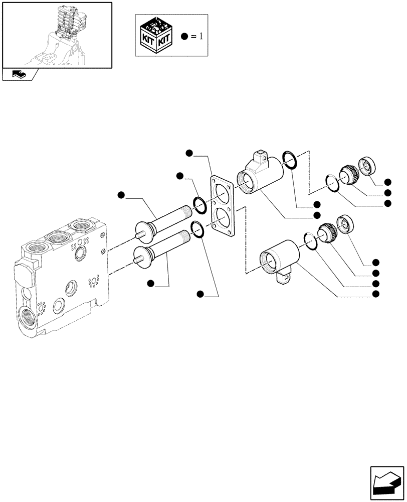 Схема запчастей Case IH PUMA 125 - (1.75.0[14]) - ELECTROHYDRAULIC CONTROL VALVE ELEMENT - SOLENOID VALVE (06) - ELECTRICAL SYSTEMS