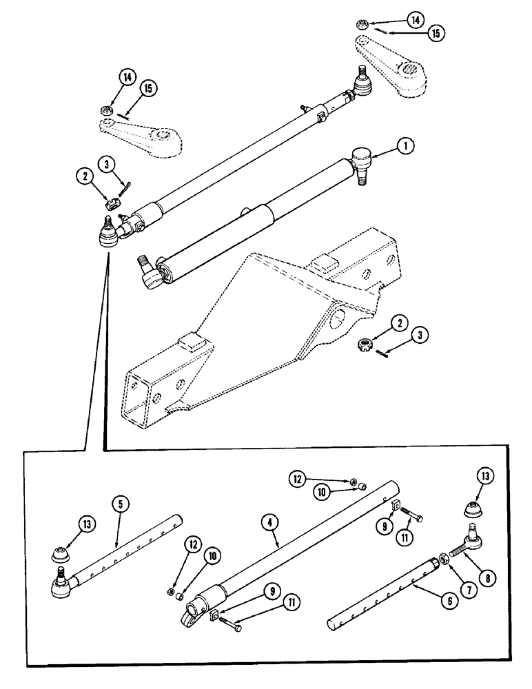 Схема запчастей Case IH 1896 - (5-116) - ADJUSTABLE FRONT AXLE TIE RODS, WITH STANDARD WHEEL BASE (05) - STEERING