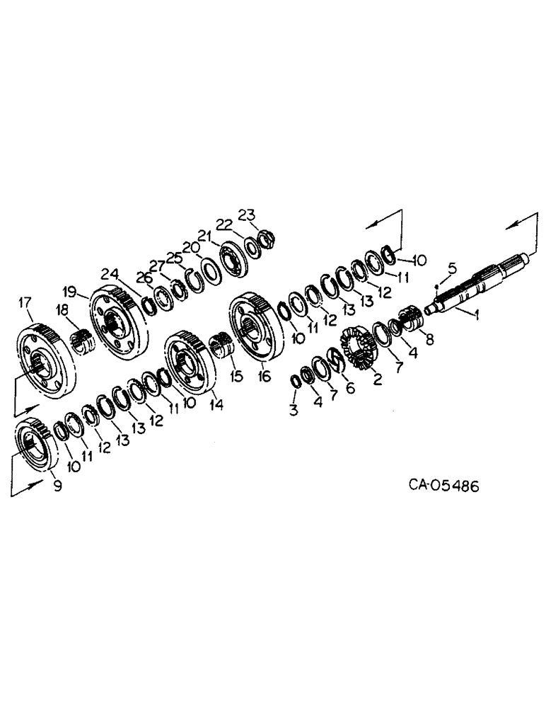 Схема запчастей Case IH 4586 - (07-08) - DRIVE TRAIN, MAINSHAFT, 4568 TRACTORS WITH SERIAL NO. 8856 AND ABOVE, ALL 4586 TRACTORS (04) - Drive Train