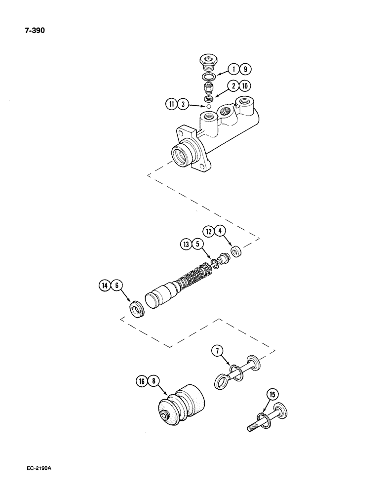 Схема запчастей Case IH 585 - (7-390) - BRAKE CYLINDER (07) - BRAKES