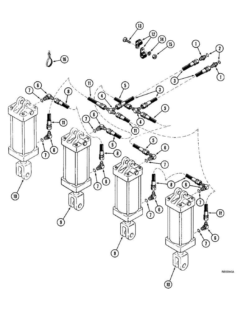 Схема запчастей Case IH 5800 - (8-06) - DEPTH CONTROL HYDRAULIC CIRCUIT, VERTICAL FOLD, 29 FOOT (08) - HYDRAULICS
