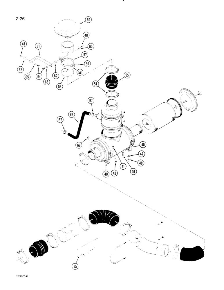 Схема запчастей Case IH STEIGER - (2-26) - AIR INDUCTION SYSTEM (02) - ENGINE