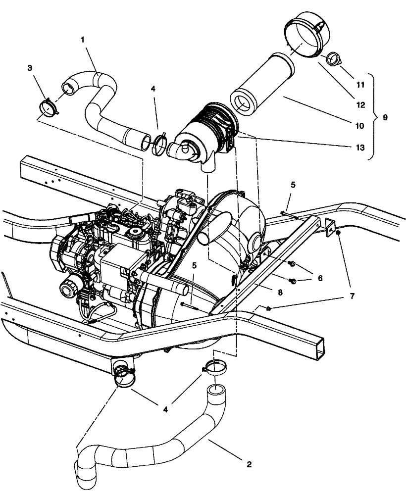 Схема запчастей Case IH SCOUT XL - (10.202.01[02]) - INTAKE DUCT AND AIR BOX ASSEMBLY - DIESEL ENGINE (10) - ENGINE