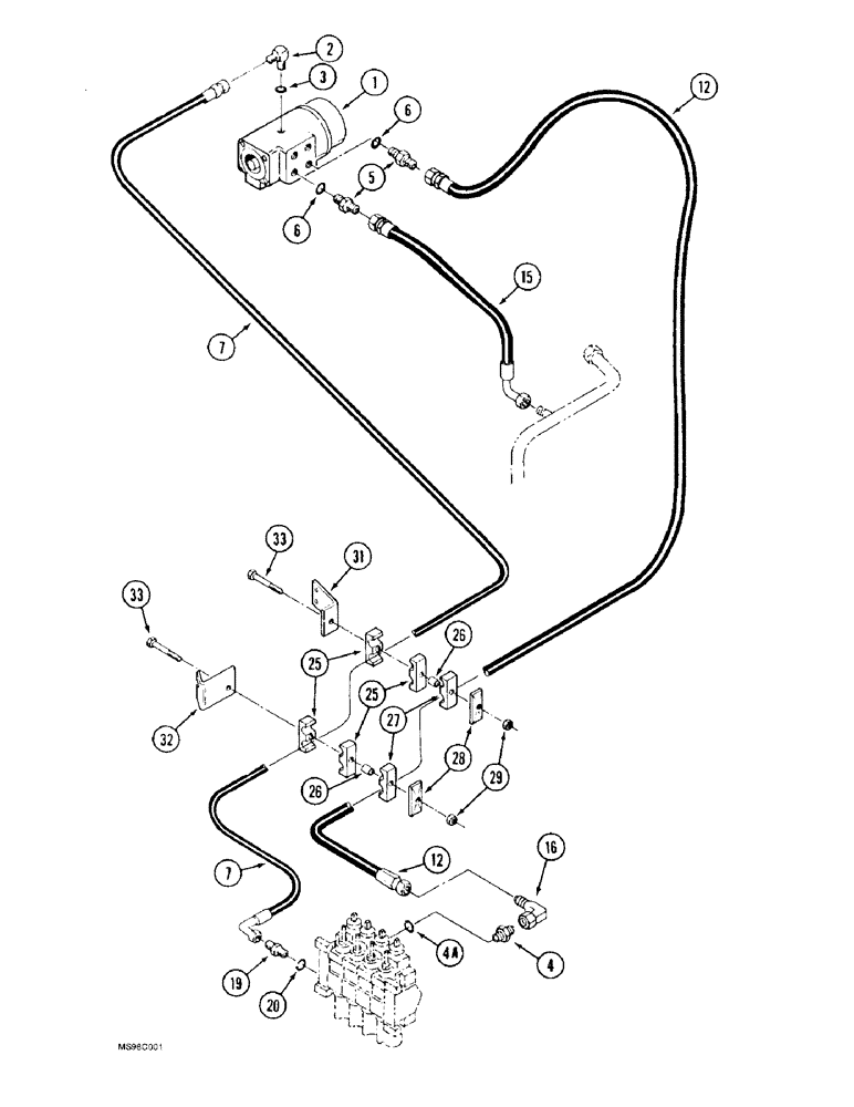 Схема запчастей Case IH 9330 - (5-010) - STEERING SYSTEM HYDRAULICS, PRIORITY VALVE TO STEERING CONTROL VALVE, W/ OR W/O STEERABLE AXLE (05) - STEERING