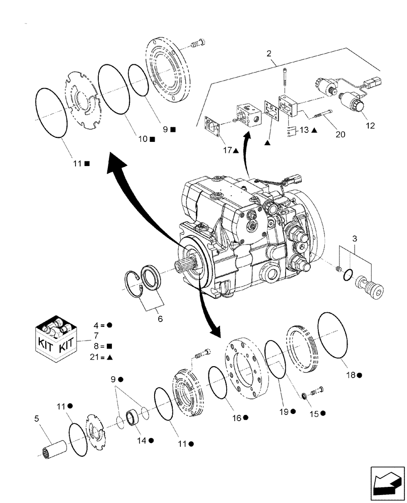 Схема запчастей Case IH 9010 - (35.105.01) - PUMP, HYD. ROTOR - 9010 (35) - HYDRAULIC SYSTEMS