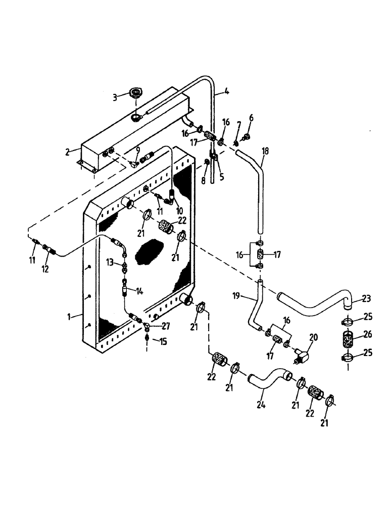Схема запчастей Case IH 7000 - (C02-03) - WATER RADIATOR, 125 Engine & Engine Attachments
