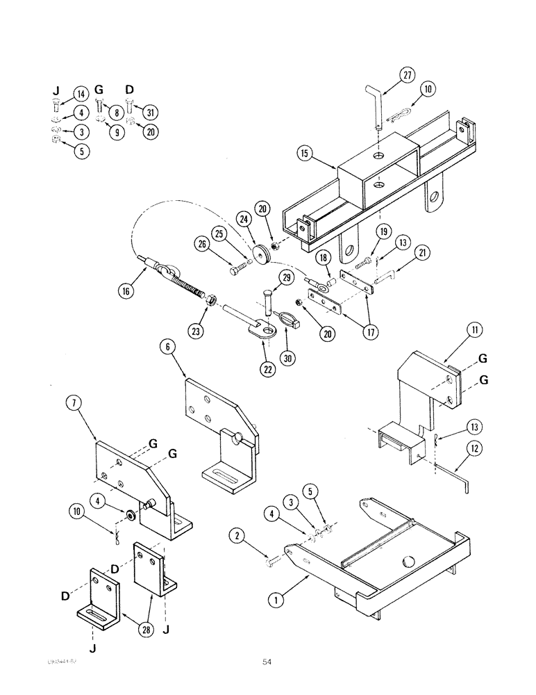 Схема запчастей Case IH 72MS - (54) - LIFT AND MOUNTING BRACKETS, 275 TRACTOR 