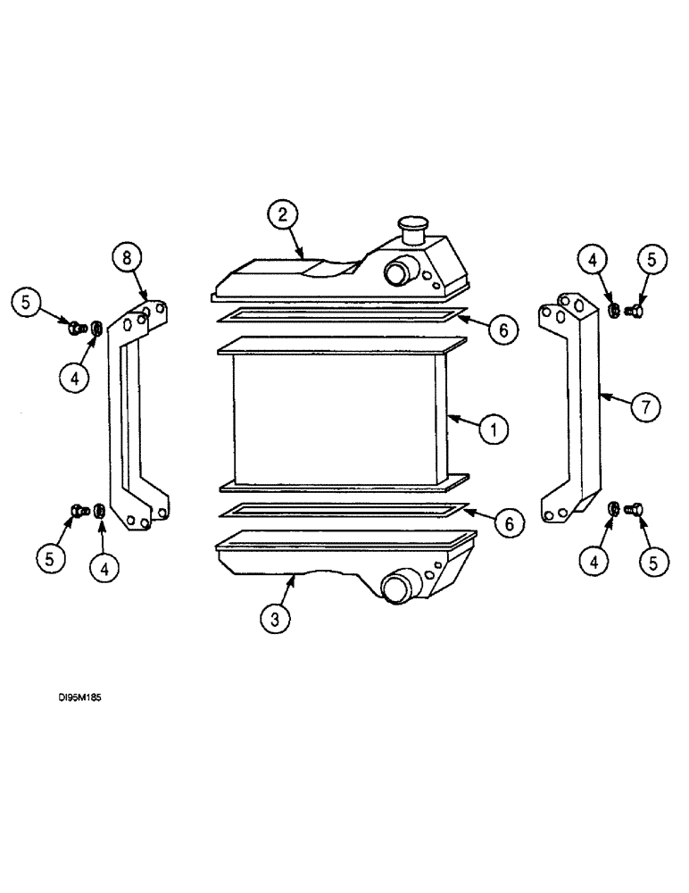 Схема запчастей Case IH 3230 - (2-008) - RADIATOR, JJE0910720 - (02) - ENGINE